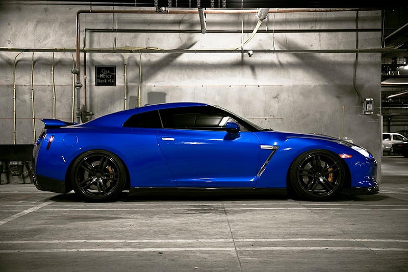 GTR, spolier, blue, nissan, black wheels, HD wallpaper | Peakpx