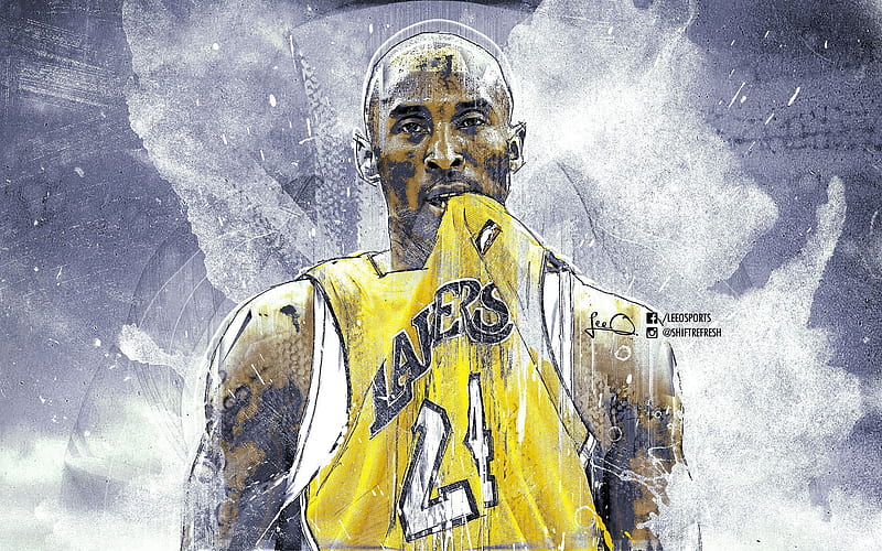 NBA, Kobe Bryant, basketball stars, LA Lakers, grunge Los Angeles Lakers, HD wallpaper