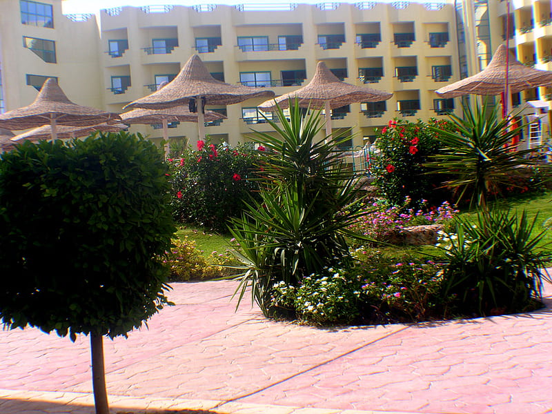 Grand Azur Hotel outside, architecture, hotels, hurghada, grand azur hotel, egypt, HD wallpaper
