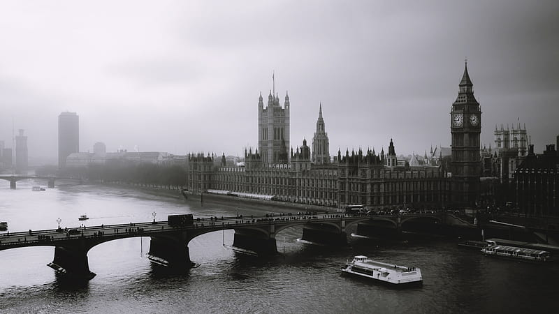 London, Big ben, Capital, United Kingdom, City, Mist, England, HD wallpaper