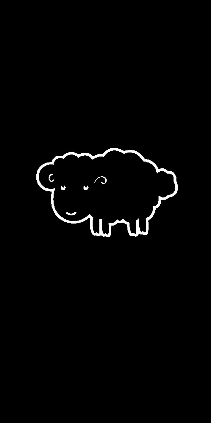 Sheep, amoled, animal, black, depressed, minimal, minimalism, minimalist, oled, sadness, HD phone wallpaper