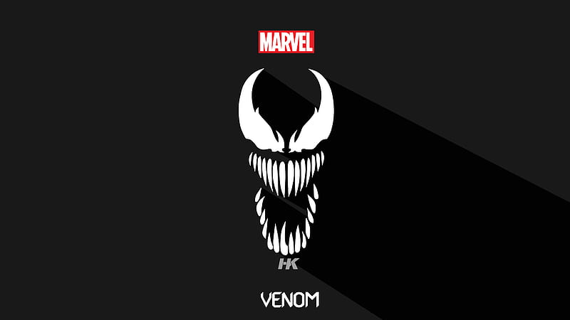 Venom Minimalism, venom, superheroes, artist, artwork, digital-art, minimalism, minimalist, artstation, HD wallpaper