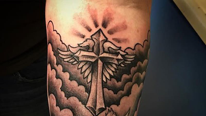 Top 78+ cross with sunset tattoo latest