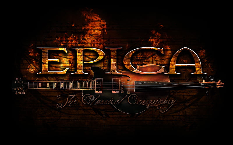 Epica, music, band, symphonic, metal, logo, guitar, gothic, heavy, HD wallpaper