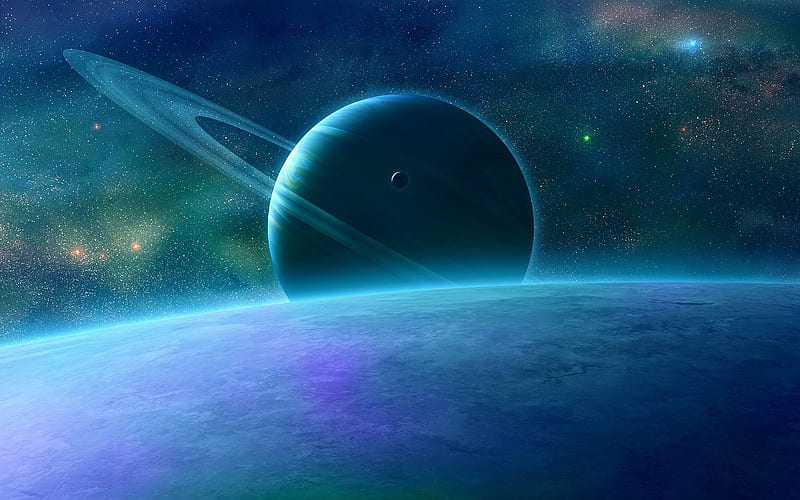 planet rings space-Abstract, HD wallpaper
