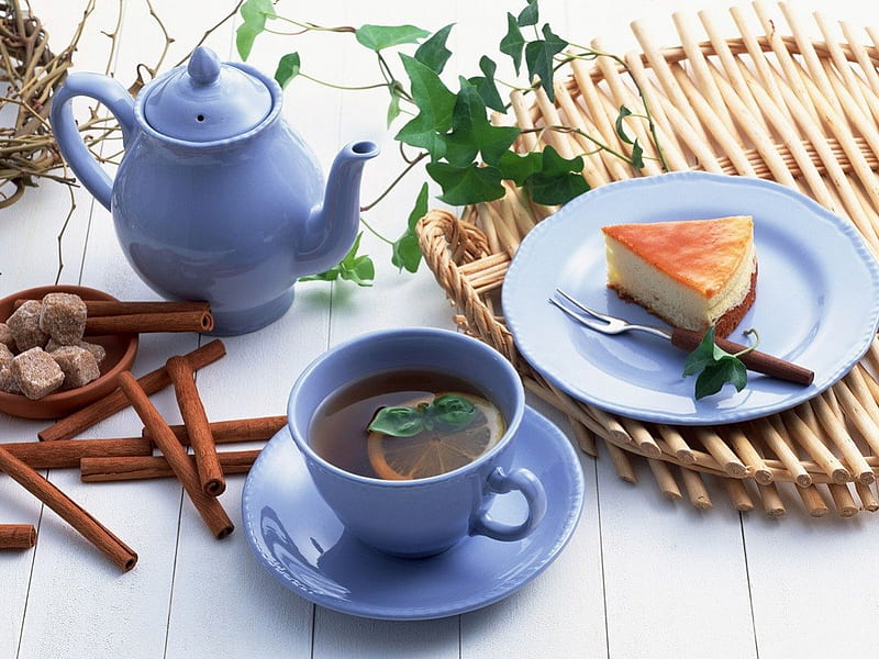 Just relax with a cup of tea, lovely, relax, tea, lemon, sweet, HD wallpaper