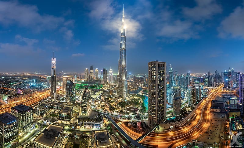 Cities, Night, City, Skyscraper, Building, Dubai, United Arab Emirates, Burj Khalifa, HD wallpaper