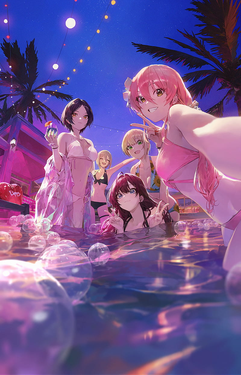 Anime, anime girls, artwork, 2D, portrait display, bikini, water, HD phone  wallpaper | Peakpx