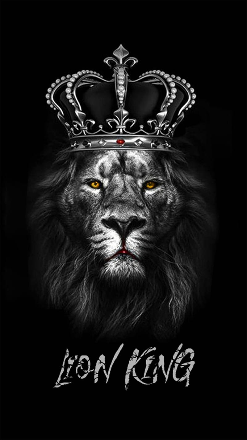 Lion King, 2019, animal, black, crown, king, lion, HD phone ...