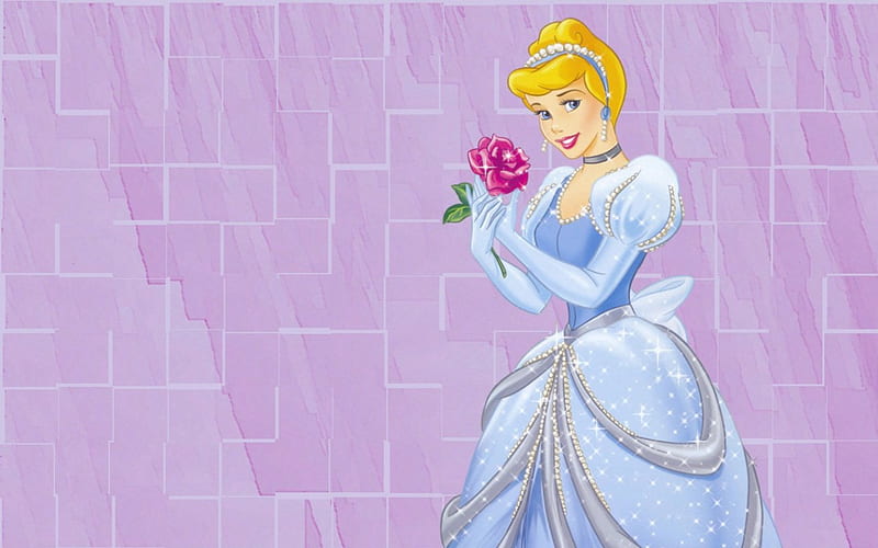 Princess Cinderella~, Cinderella, animated, movie, fairy tale, rose,  blonde, HD wallpaper | Peakpx