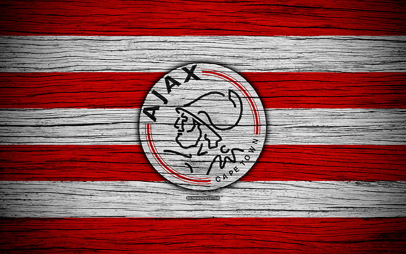 FC Ajax Cape Town wooden texture, South African Premier League, soccer, Ajax Cape Town, South Africa, football, Ajax Cape Town FC, HD wallpaper