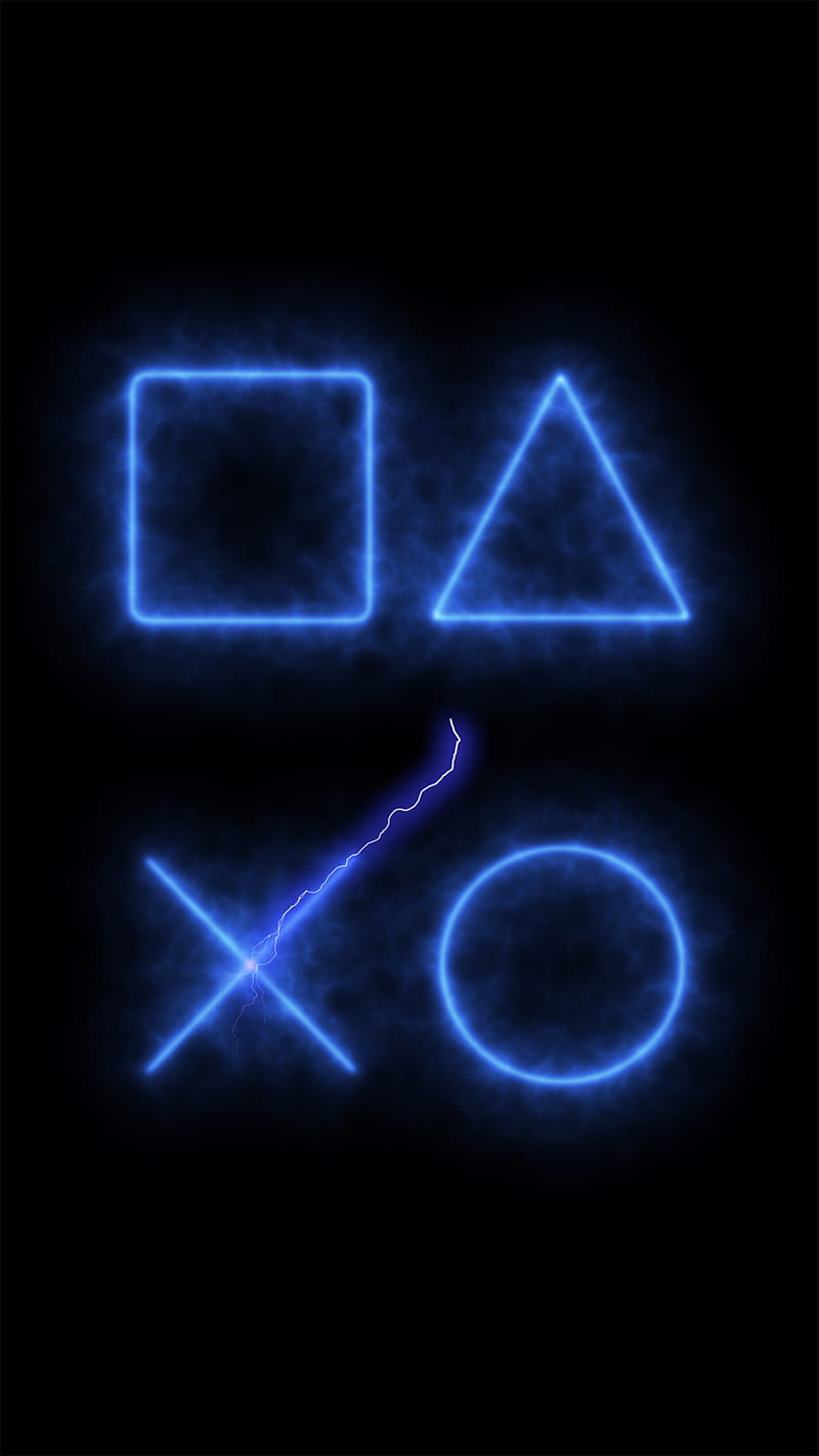 GAME CONSOLE BUTTON, amoled, border, dark, light, neon, playstation, HD phone wallpaper