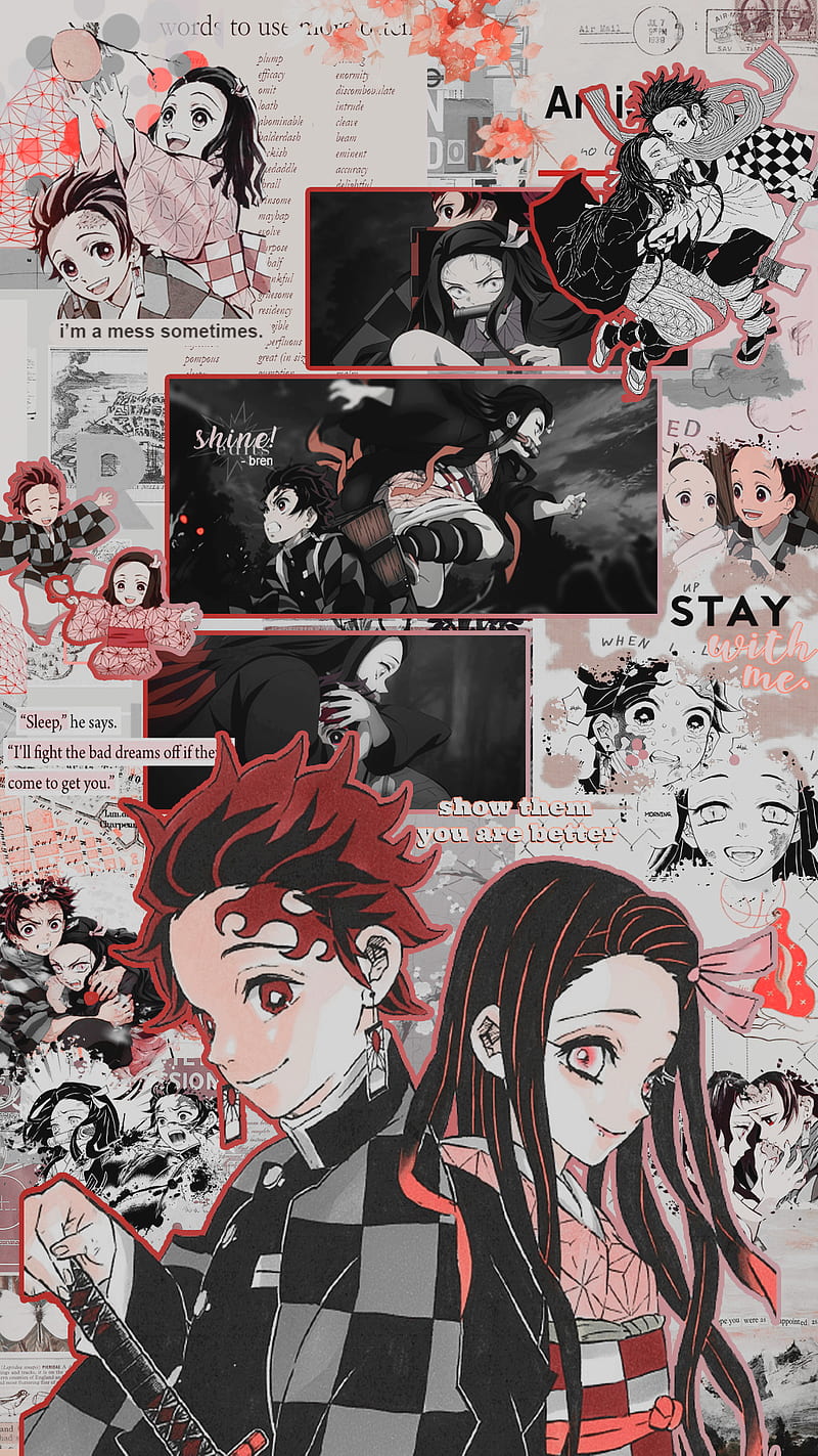 Tanjirou and Nezuko, aesthetic, nezuko, tanjirou, HD phone wallpaper