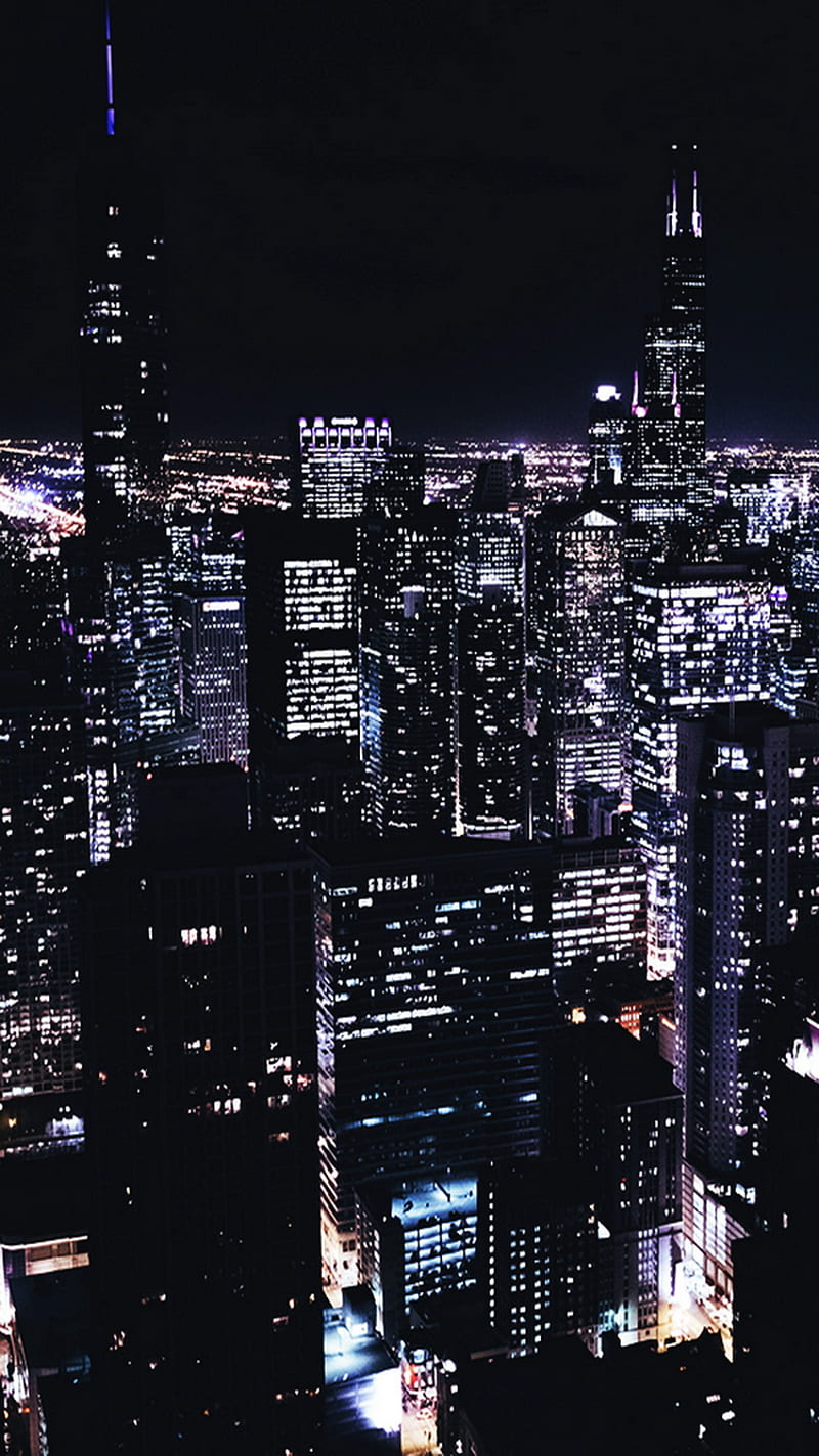 NYC, landscape, lights, new york, night, HD phone wallpaper