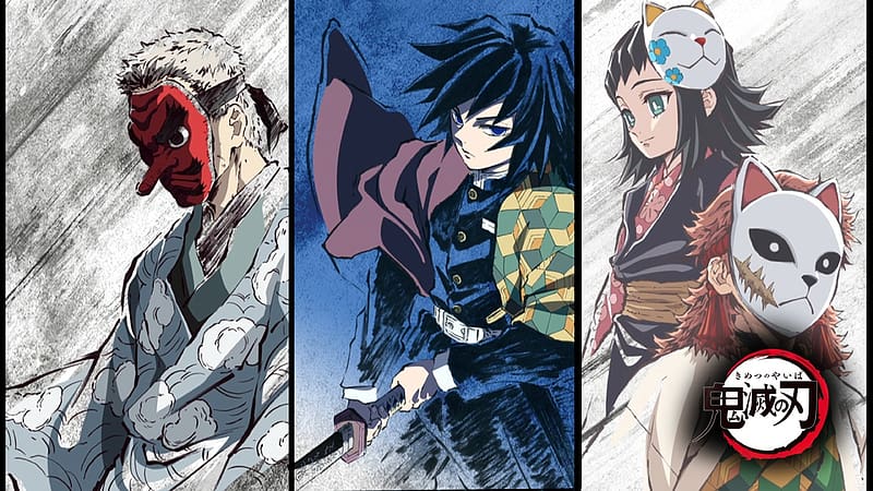 Anime, Demon Slayer: Kimetsu No Yaiba, Giyuu Tomioka, Sakonji Urokodaki, Makomo (Demon Slayer), Sabito (Demon Slayer), HD wallpaper