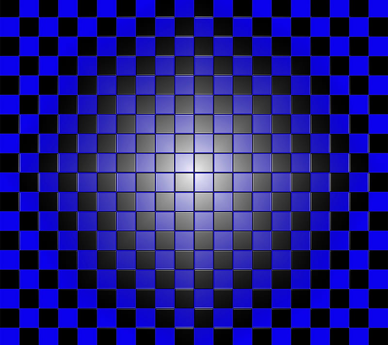 Check Blue 3d, 3d, blue, box, cube, pattern, square, HD wallpaper