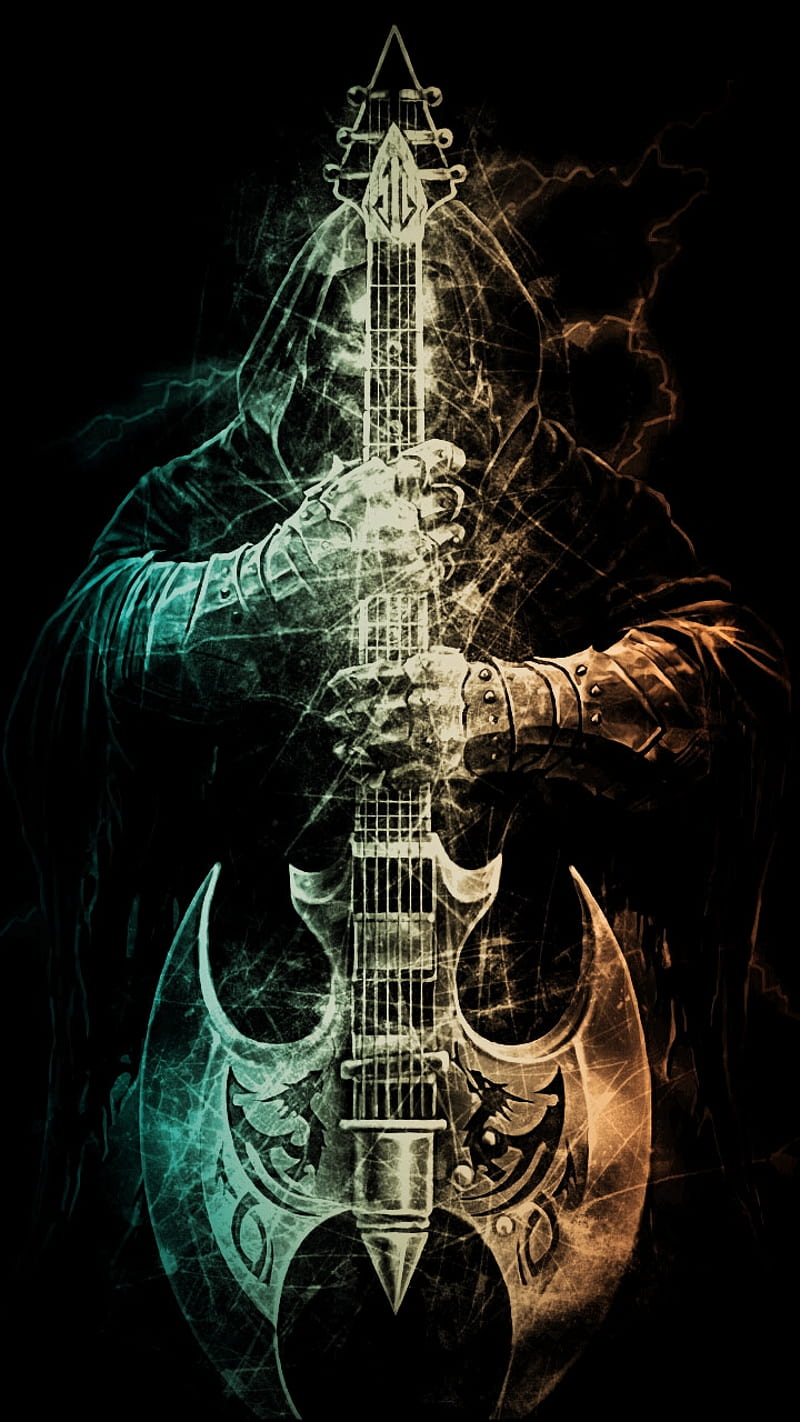 The two sides, electric, guitar, heavy, metal, music, remix, screen, tones, HD phone wallpaper
