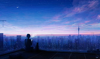 Night City Silhouette 4K wallpaper download