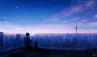 Download wallpaper 950x1534 cityscape anime original iphone 950x1534 hd  background 8819