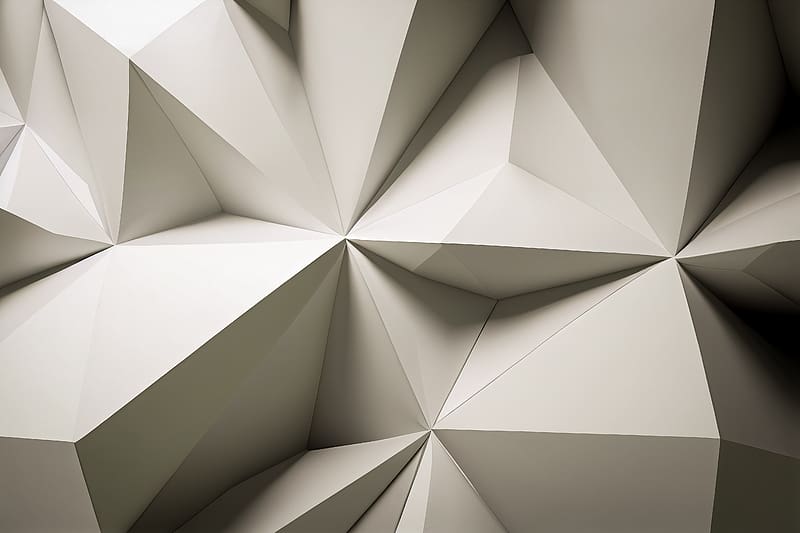 wall, structure, polygon, geometry, texture, white, HD wallpaper