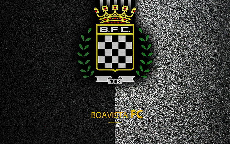 Boavista FC leather texture, Liga NOS, Primeira Liga, emblem, Boavista logo, Porto, Portugal, football, Portugal Football Championships, HD wallpaper