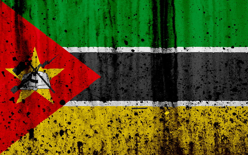 Mozambique flag grunge, flag of Mozambique, Africa, Mozambique, national symbols, Mozambique national flag, HD wallpaper
