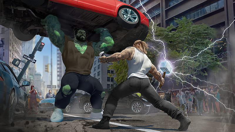 Thor Vs Hulk , thor, hulk, superheroes, artwork, artist, artstation, HD wallpaper