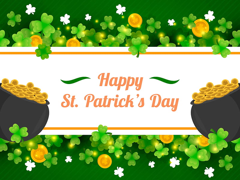 Holiday, St. Patrick's Day, Clover, Coin, HD wallpaper