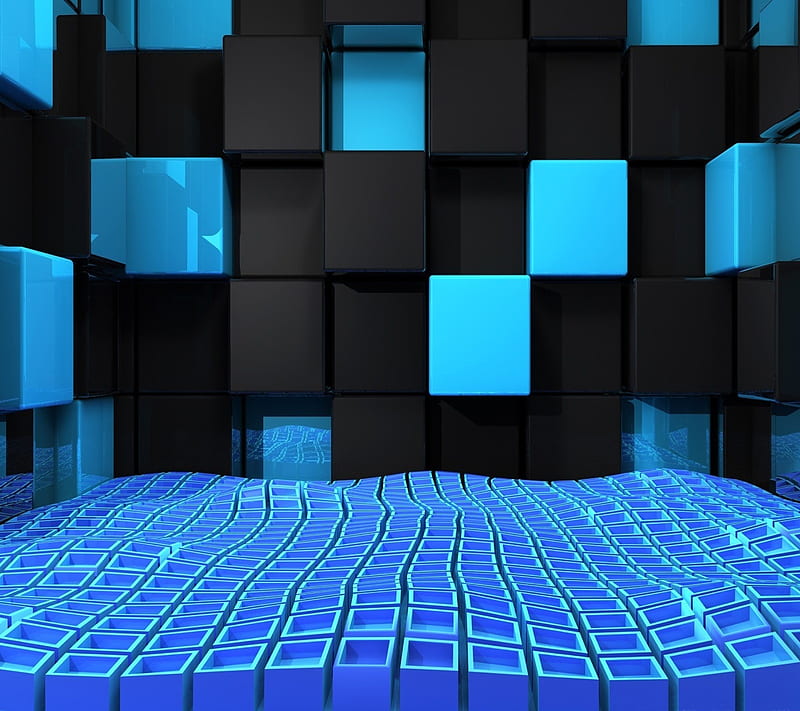 3D Box, abstract, cube, square, HD wallpaper