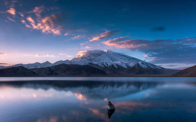Tranquil lake snow mountain 2019 Nature, HD wallpaper