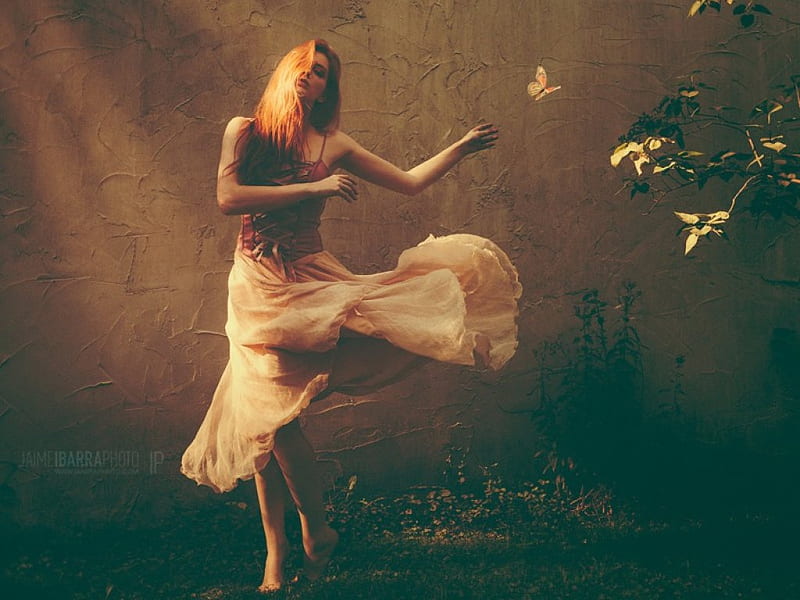 Let's Dance, Tree, Leaves, Butterfly, Wind, Dancing, Women, Hd 