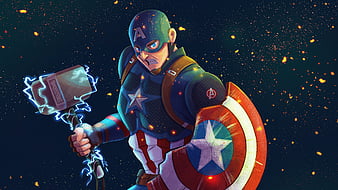 Captain America Marvel Comic Art, HD wallpaper