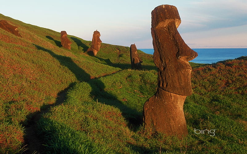 The mysterious Moai statues on Easter Island, HD wallpaper