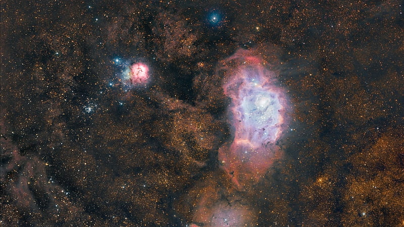 Galaxy Lagoon Nebula Glow Stars Sky Space, HD wallpaper