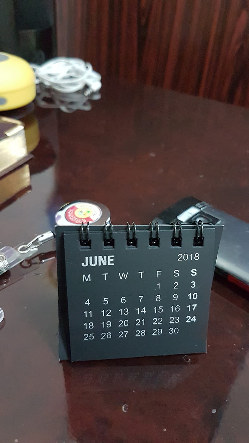 June 2018, black, calender, cell, doha, qatar, HD phone wallpaper