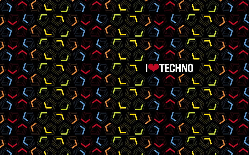 I Love Techno, Love, Abstract Techno, Textures, HD wallpaper
