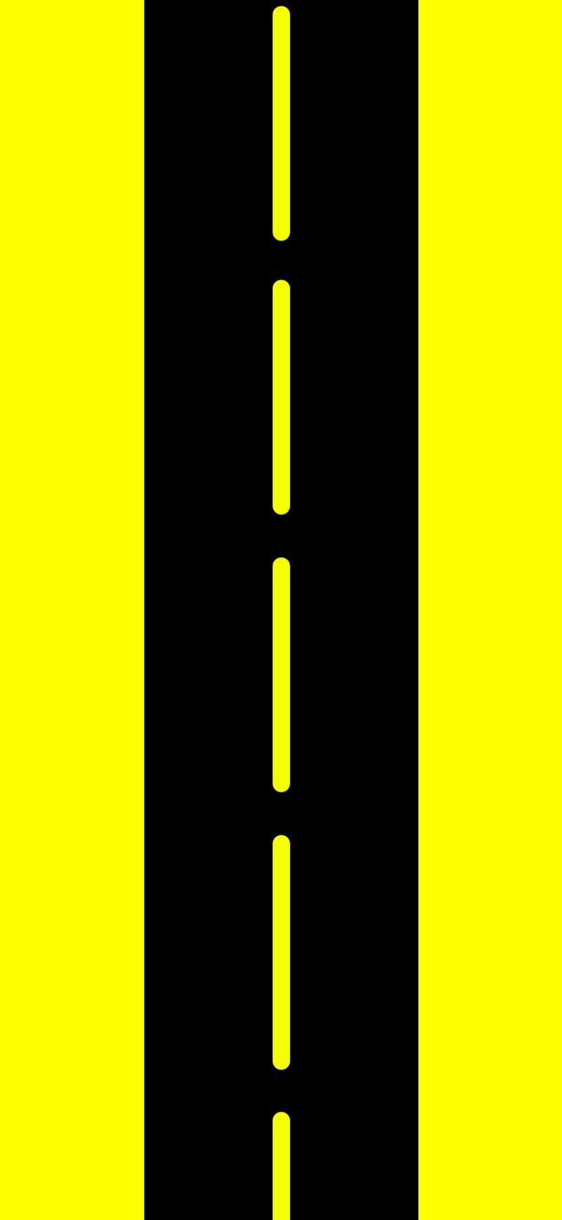 Notch camera road, black, bright, neon, yellow, HD phone wallpaper