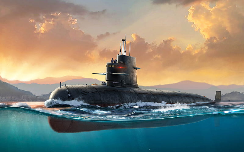Song-class submarine, Type 039 submarine, Peoples Liberation Army Navy, Chinese submarine, PLA Navy, painted submarine, HD wallpaper