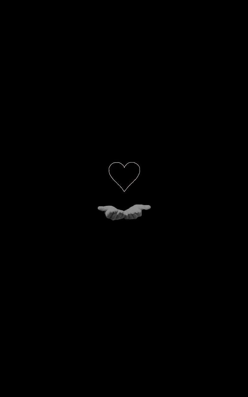 I give you my love, theme, black, heart, hands, HD phone wallpaper