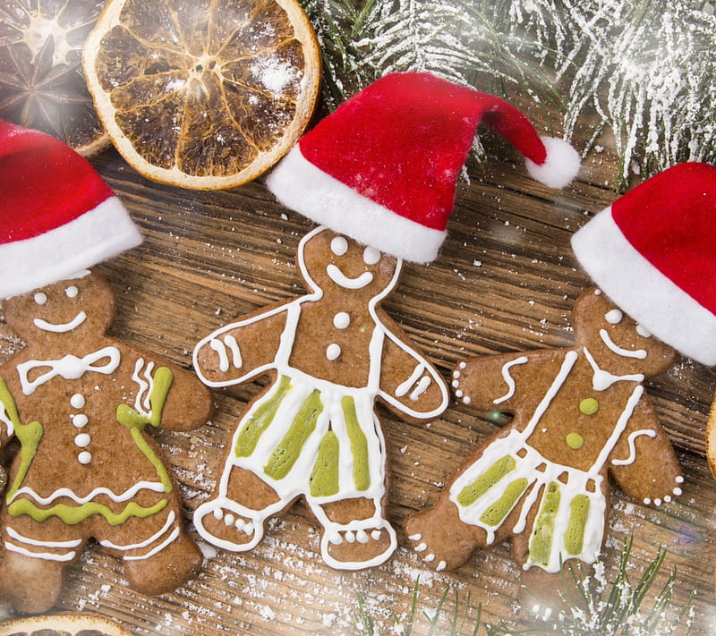 Christmas decoration, gingerbreads, HD wallpaper