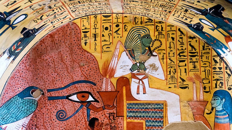 Wall Painting, Art, Hieroglyphics, Tomb, Egypt, HD wallpaper