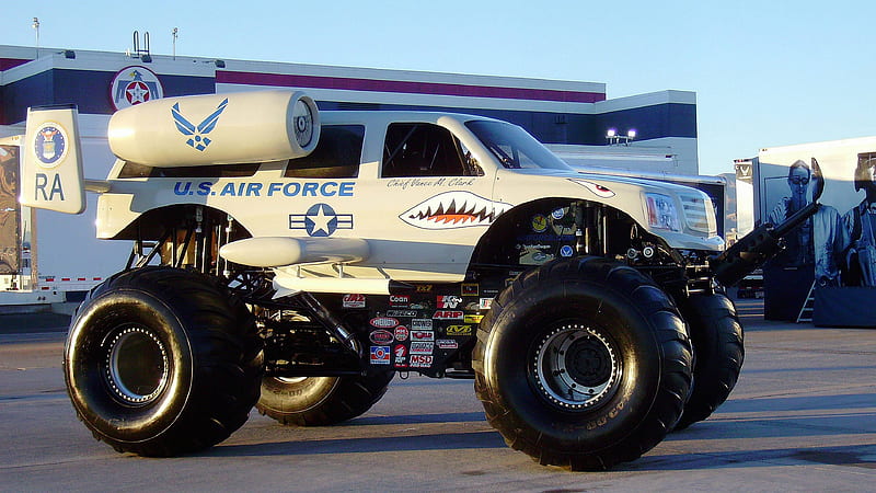air force monster takuache truck cars, HD wallpaper