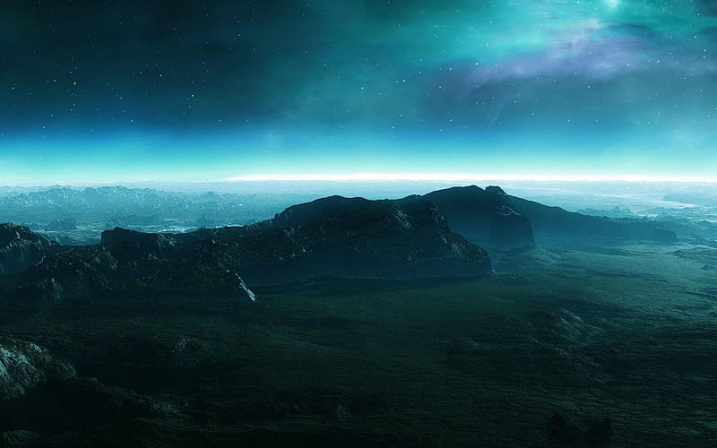 Night Mountain peak-Natural landscape, HD wallpaper