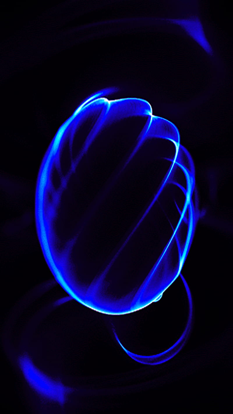 Dark Orb, 3d, 929, abstract, blue, blur, glow, neon, orb, HD phone wallpaper