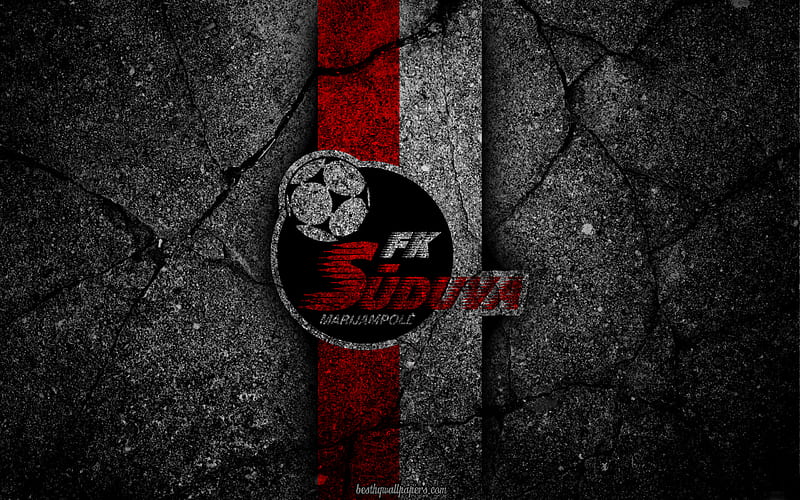 Suduva, logo, art, A Lyga, Lithuania, soccer, football club, FC Suduva, asphalt texture, HD wallpaper