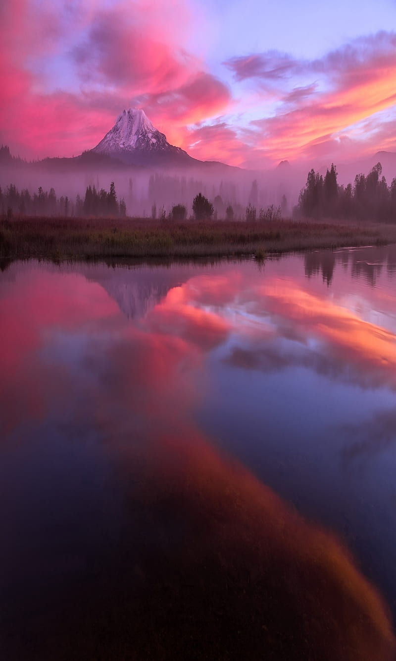 Nature Beauty Cool Lake Landscape Look Lovely Pink Pretty Hd Phone Wallpaper Peakpx
