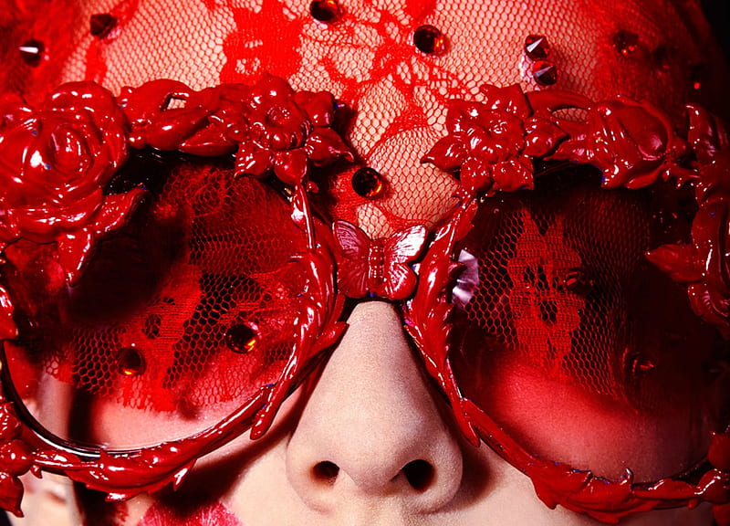 Red glasses, red, lace, glasses, valentine, fashion, HD wallpaper | Peakpx