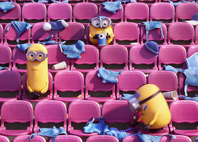 Minions (2015), poster, minions, movie, animation, yellow, funny, pink, blue, HD wallpaper