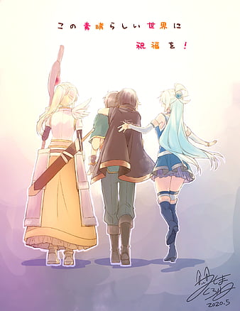 Download Follow the adventures of Kazuma, Aqua and the rest of the Konosuba  gang. Wallpaper