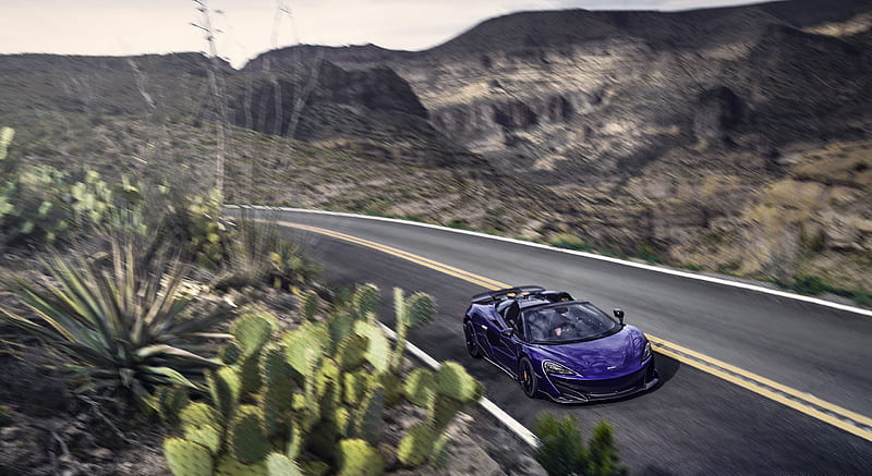 2020 McLaren 600LT Spider (Color: Lantana Purple) - Front Three-Quarter , car, HD wallpaper